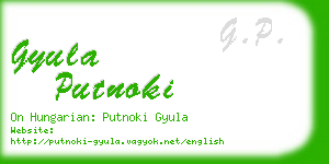 gyula putnoki business card